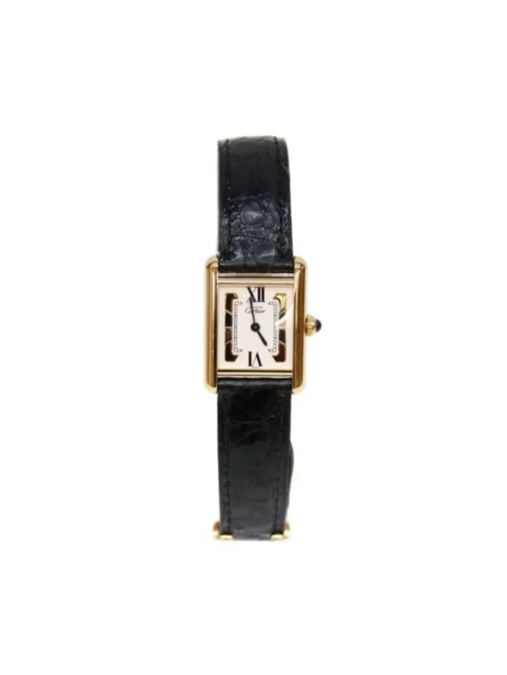 Cartier Trinity Dial Must Tank SM Vermeil Leather Quartz